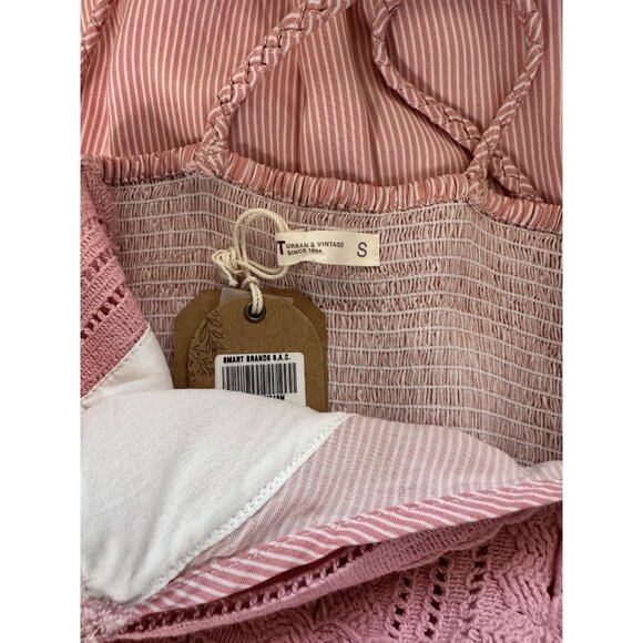 EXIT Smocked Maxi Sundress Women's Strappy Pullover Pink Size S Made in Peru NWT - Picture 5 of 11